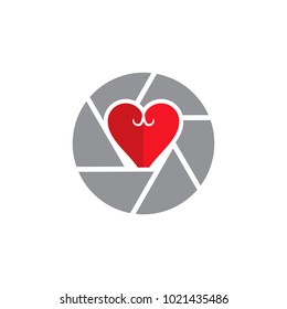 Love Camera Logo Icon Design