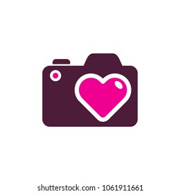 Love Camera Logo Icon Design