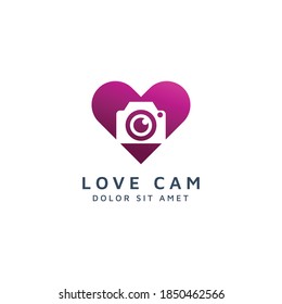 love and camera negative space logo design