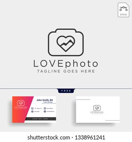 love camera photo logo template vector illustration icon element isolated - vector