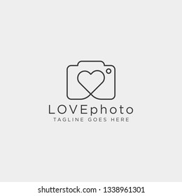 love camera photo logo template vector illustration icon element isolated - vector