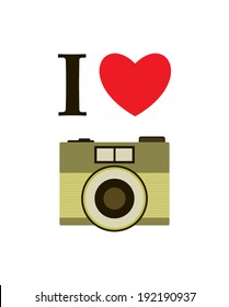 i love camera vector poster
