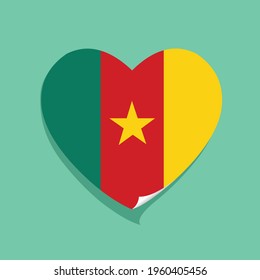 I love Cameroon flag heart vector illustration