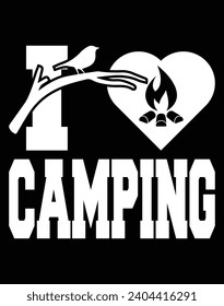 I love camping - EPS file for cutting machine. You can edit and print this vector art with EPS editor.