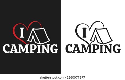 Me encanta acampar vacaciones verano Diseño de camisetas