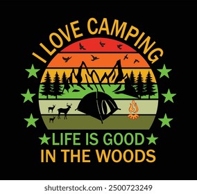 Me encanta la vida de camping es buena camiseta 