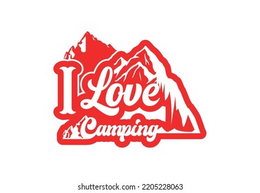 I love camping new t shirt and sticker design sets