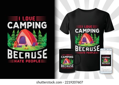 I love camping t-shirt design