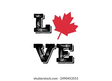 Love Canada Day T Shirt Design
