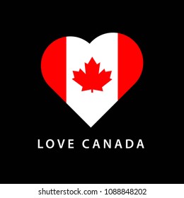 Love Canada Logo Vector Template Design Illustration