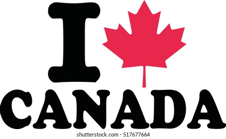 I love canada with maple leaf