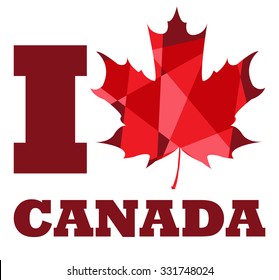 I love Canada, national symbol of Canada, maple leaf