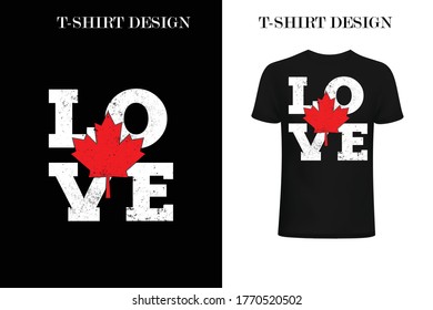 love Canada t-shirt.Canada Day t-shirt design.