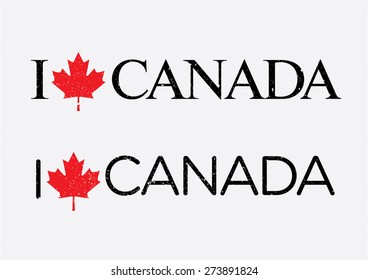 I Love Canada Vector Template
