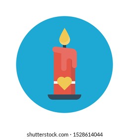 love candle glyph flat vector icon