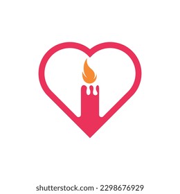 Love with candle light creative logo design