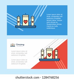 Love candles abstract corporate business banner template, horizontal advertising business banner.