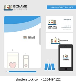 Love candles Business Logo, File Cover Visiting Card and Mobile App Design. Vector Illustration