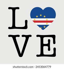 I Love Cape Verde flag heart icon vector illustration