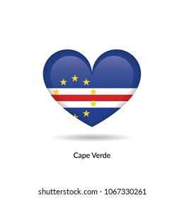Love Cape Verde - heart flag. Vector EPS10 Illustration.
