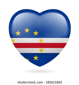 I love Cape Verde. Heart with flag design