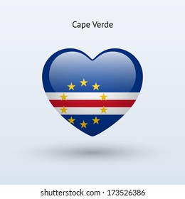 Love Cape Verde symbol. Heart flag icon. Vector illustration.