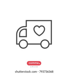 Love car icon vector
