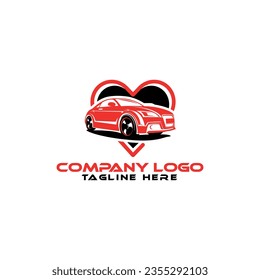 Love Car Logo design. Automotive Logo Vector Template
