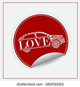 Plantilla de diseño vectorial del logotipo de Love Car. Ilustración vectorial.