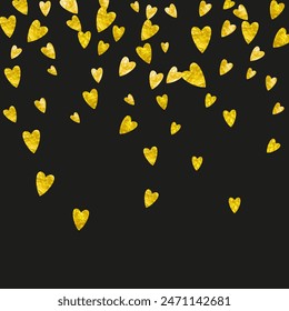Love Card. Abstract Voucher For Discount. Romance Frame. Gold Art Splatter. Random Banner For Engagement. Yellow Modern Border. Golden Love Card.