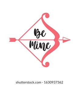 Love Card With Arc And Arrow Of Cupid Isolated. Icon Vector Illustration