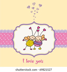 love card with bees