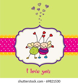 love card with bees