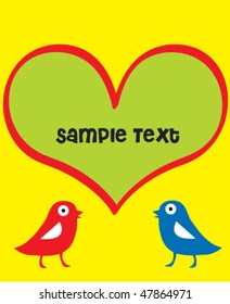 Love card with bird