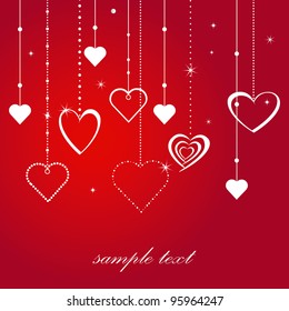 Love card with chains and hearts