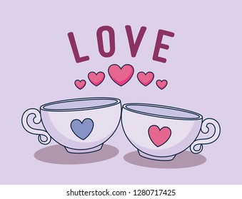 love card with coffee cups