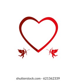 love card with cupid angel