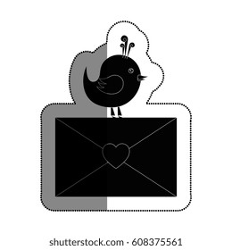love card with cute bird