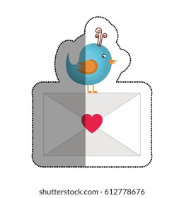love card with cute bird