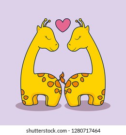 love card with cute giraffe