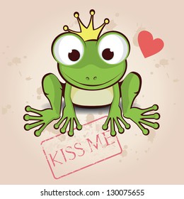 Love card with cute little frog