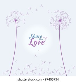 Love Card With Dandelions, SPA