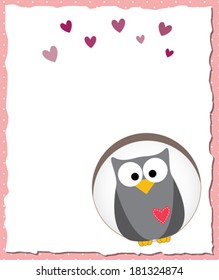 Love card design. Cute owl postcard