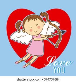 love card design. girl cupid
