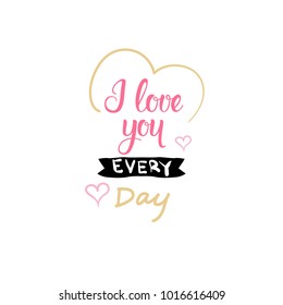 Love Card Element mit handgezeichneter Valentinstag-Etikettendesign-Vektorgrafik