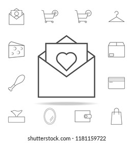 love card in envelope icon. web icons universal set for web and mobile