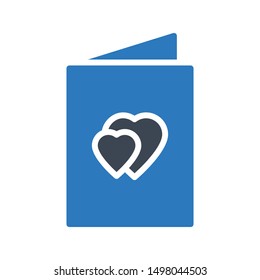 love card glyph colour vector icon