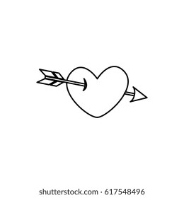 love card with heart and arrow