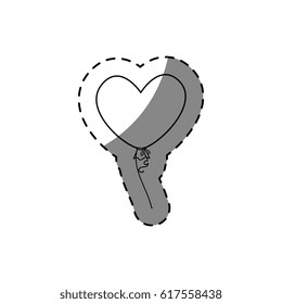 love card with heart balloon 