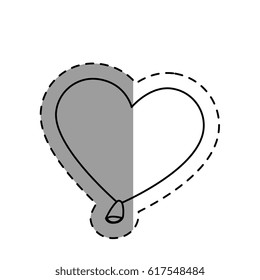 love card with hearts balloons air party